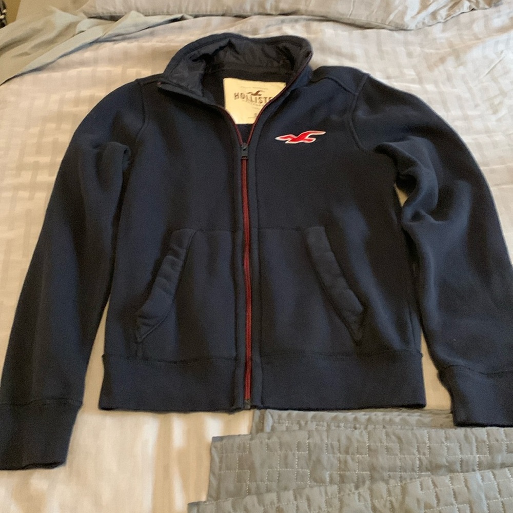 Hollister fleece Jacket Navy small- new no tags
